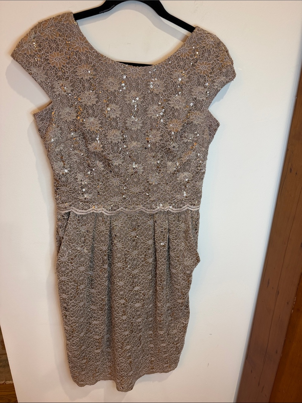 alex evenings champagne dress | Dresses | Alex Evenings Gold Sequins Embellished Lace Cocktail 8 giving the kind of DLF Color:#49-Dark Tan Bodycon dress Women's BCBGMAXAZRIA Designer Cocktail